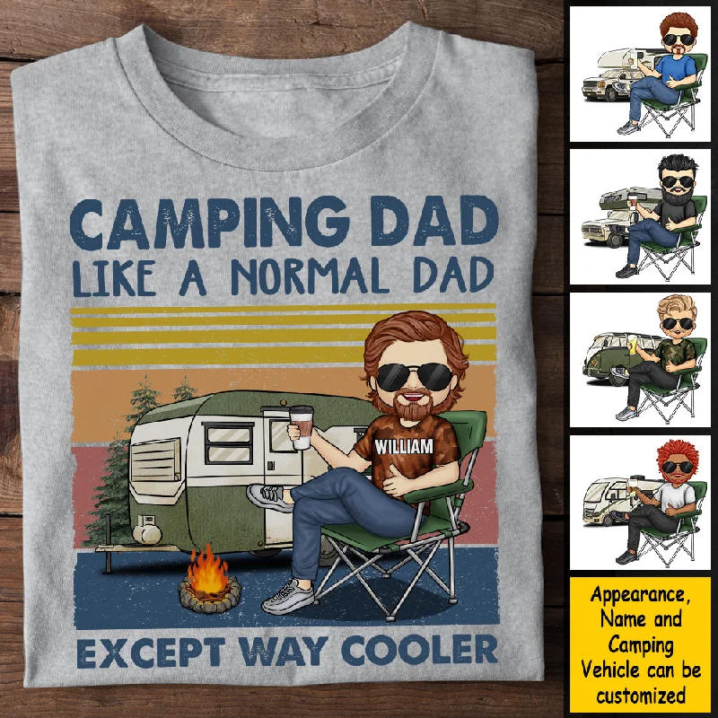 Camping Dad Is Cooler - Personalized Unisex T-shirt, Hoodie - Gift For Dad, Gift For Camping Lovers