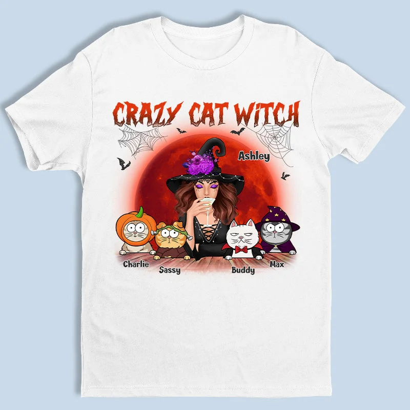 Crazy Cat Witch - Cat Personalized Custom Witch Unisex T-shirt, Hoodie, Sweatshirt - Halloween Gift For Witches, Yourself, Pet Owners, Pet Lovers