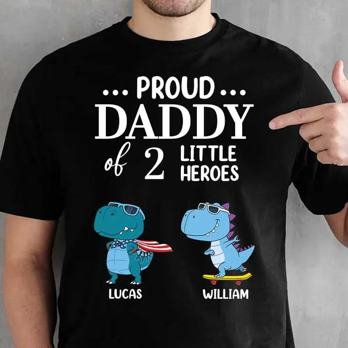 Daddy Of The Littles Heroes - Gift For Dads - Personalized Unisex T-Shirt