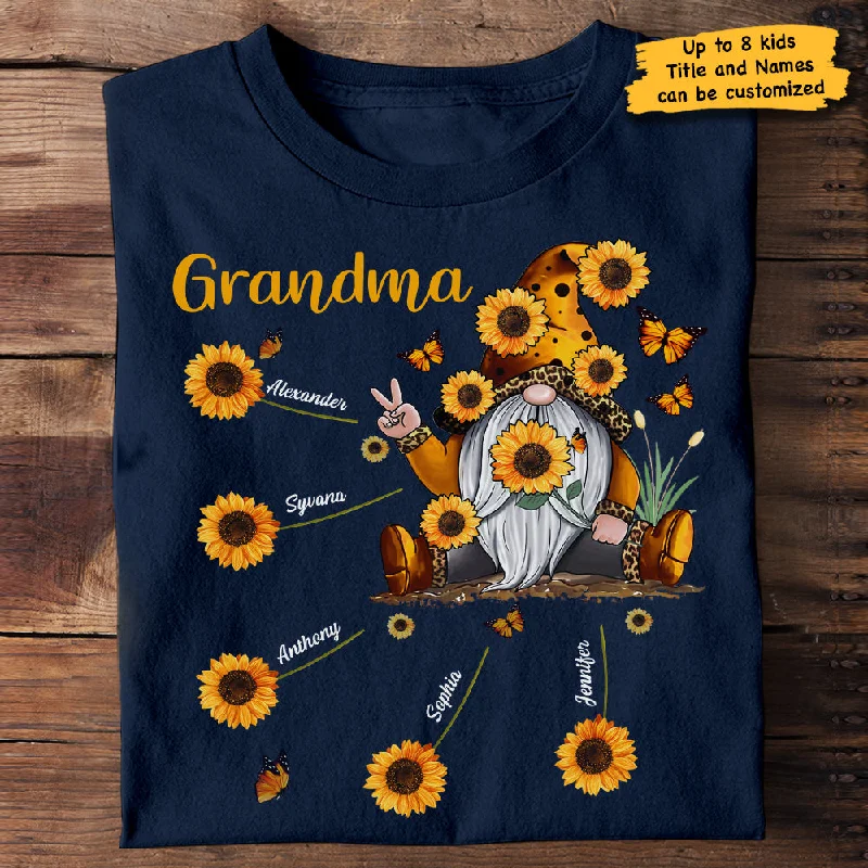 Grandma & Sunflower Kids - Gift For Mom, Grandma - Personalized Unisex T-Shirt, Hoodie