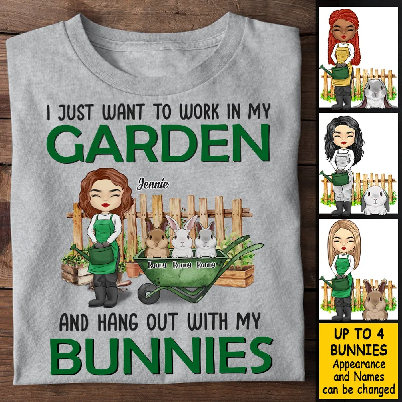 Hang Out With Bunnies - Personalized Unisex T-shirt, Hoodie - Gift For Gardening Lovers