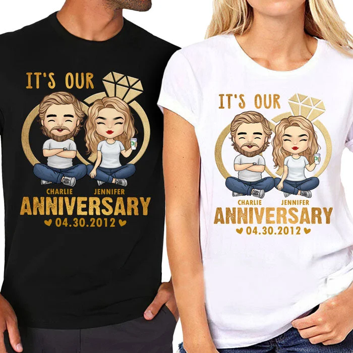 Husband And Wife Anniversary - Personalized Matching Couple T-Shirt - Gift For Couple, Husband Wife, Anniversary, Engagement, Wedding, Marriage Gift