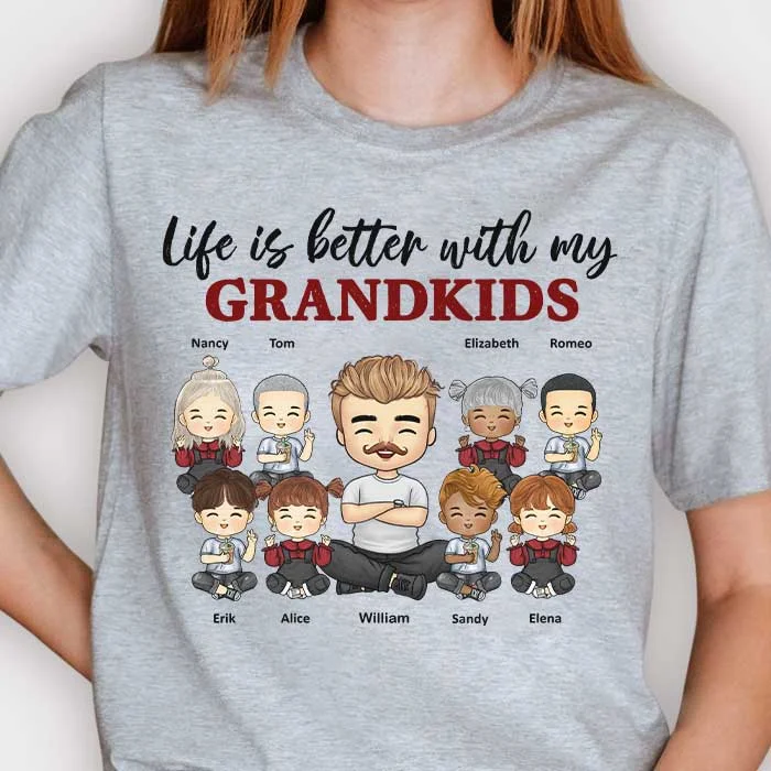 Life Is Better With These Grandkids - Gift For Grandpa, Personalized Unisex T-shirt, Hoodie