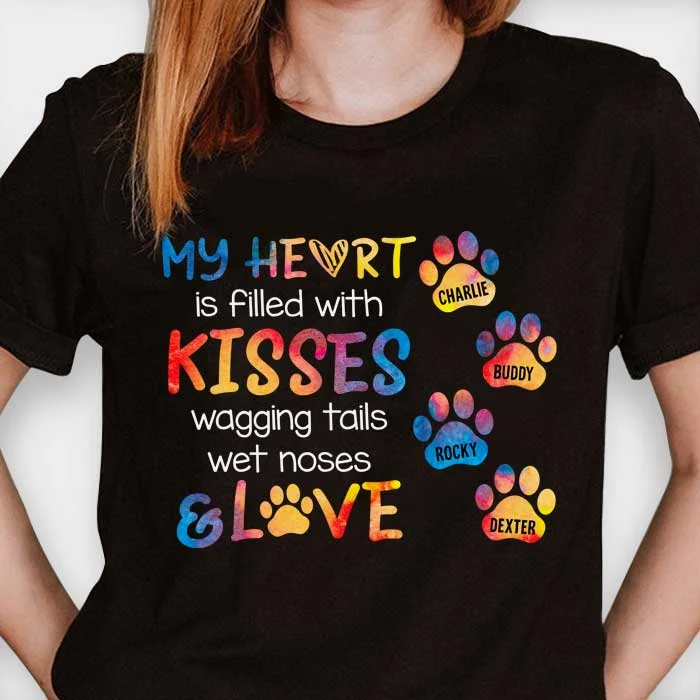 My Heart Is Filled With Kisses - Personalized Unisex T-Shirt