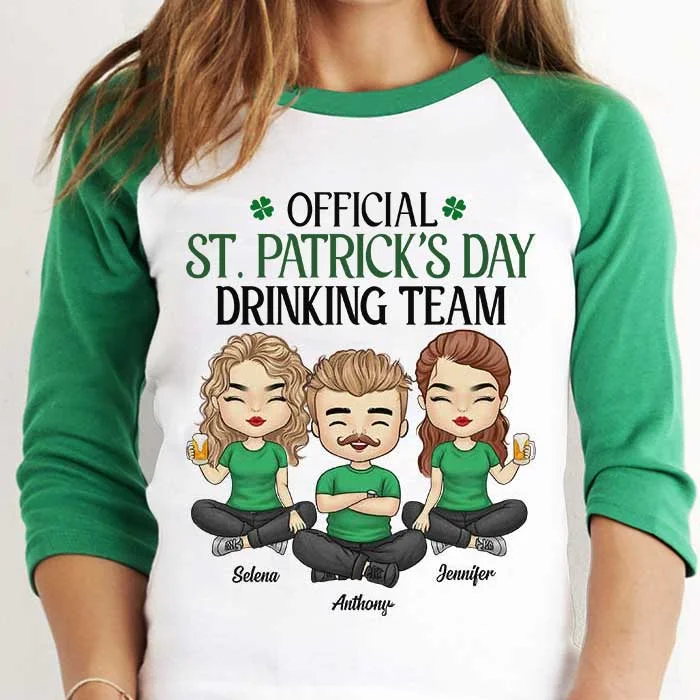 Official St. Patrick's Day Drinking Team - Personalized St. Patrick's Day Unisex Raglan Shirt