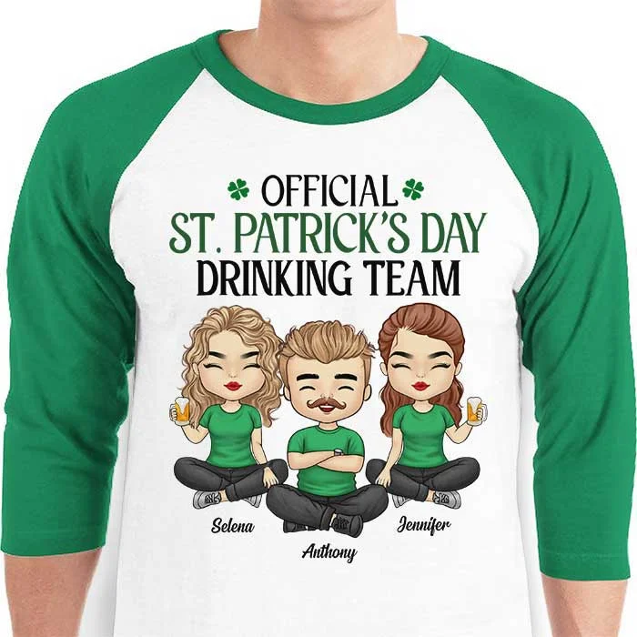 Official St. Patrick's Day Drinking Team - Personalized St. Patrick's Day Unisex Raglan Shirt