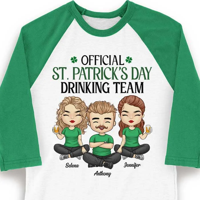 Official St. Patrick's Day Drinking Team - Personalized St. Patrick's Day Unisex Raglan Shirt