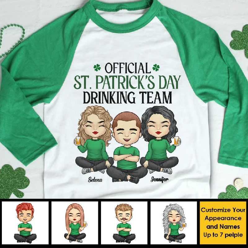 Official St. Patrick's Day Drinking Team - Personalized St. Patrick's Day Unisex Raglan Shirt