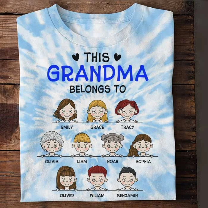 This Cool Grandma Belongs To Grandkids - Gift For Grandma, Personalized Unisex All-Over Printed T-Shirt