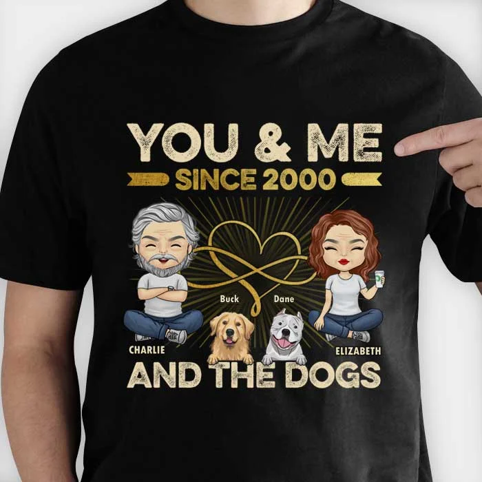 You, Me & The Dogs - Personalized Unisex T-shirt, Hoodie, Sweatshirt - Gift For Couple, Husband Wife, Anniversary, Engagement, Wedding, Marriage Gift