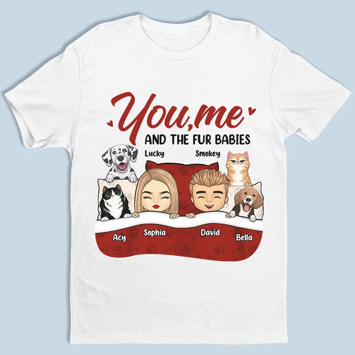 You, Me & The Pets - It's Paradise - Couple Personalized Custom Unisex T-shirt, Hoodie, Sweatshirt - Gift For Couples, Pet Owners, Pet Lovers