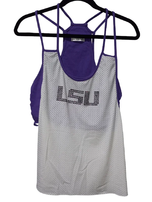 Purple & White Athletic Tank Top Clothes Mentor, Size L