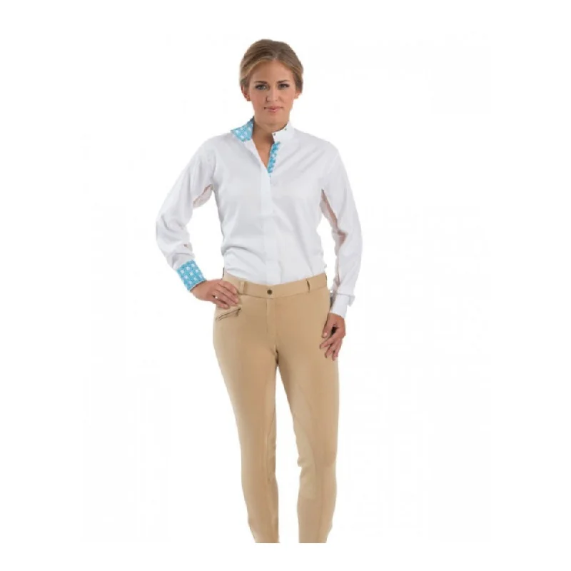 646518 Royal Highness Ladies Euro Seat Low Rise Cotton Knee Patch Tan Breeches