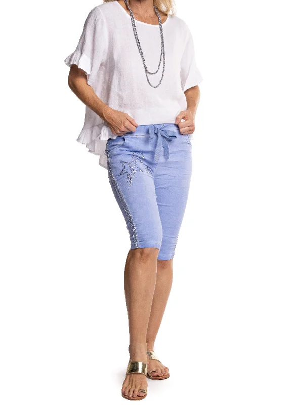 Abby Cotton Shorts in Periwinkle