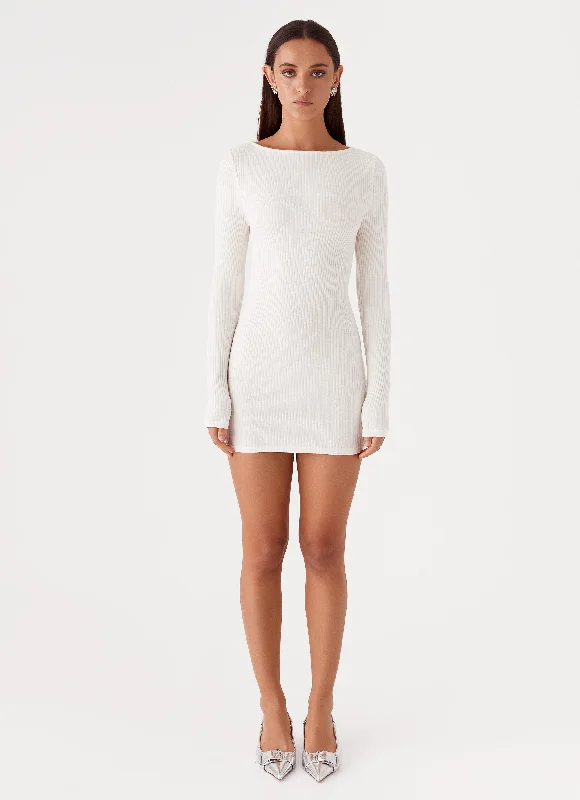 Allie Knit Mini Dress - Ivory