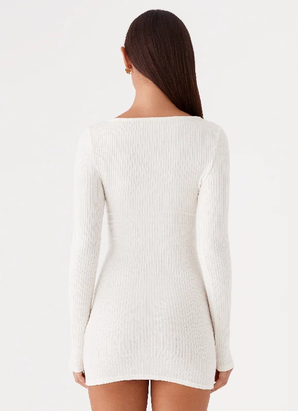 Allie Knit Mini Dress - Ivory