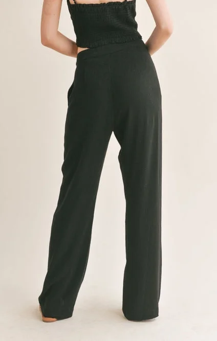 At Ease Linen Pleated Trousers