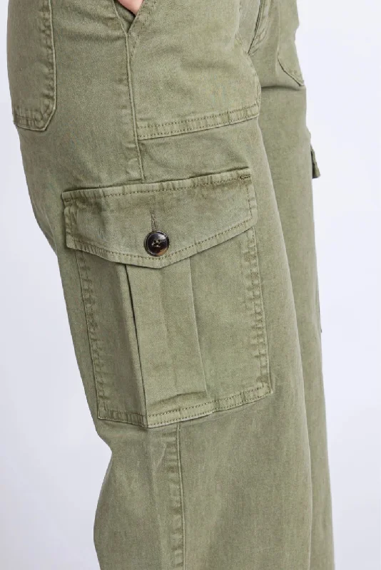 Baggy Cargo Pants Fatigue Green