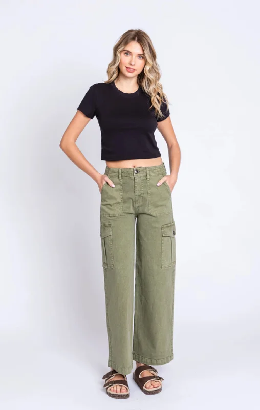 Baggy Cargo Pants Fatigue Green