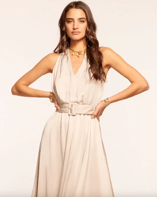 Brynne V Neck Belted Dress - Sandstone