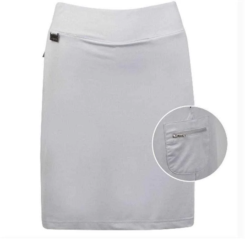 NANCY LOPEZ CLUB Knit Pull On SKORT SILVER