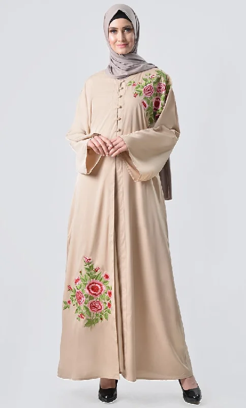 Double Layer Embroidered Abaya