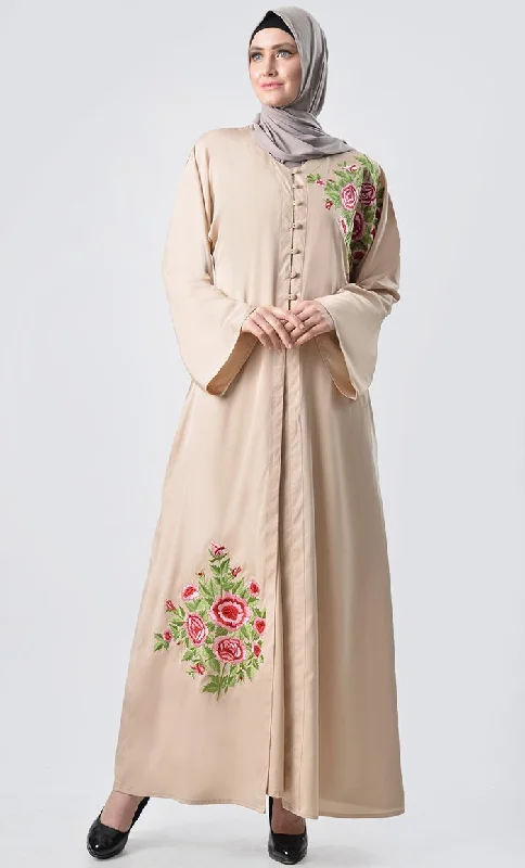 Double Layer Embroidered Abaya