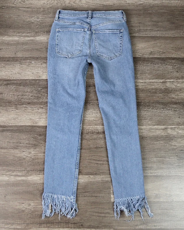 Free People - Great Heights Frayed Skinny Jeans in Regal Blue