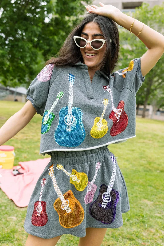 Charcoal & Rainbow Guitar Skort