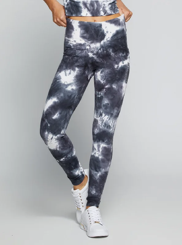 Grey Tie Dye Eudora Active Leggings