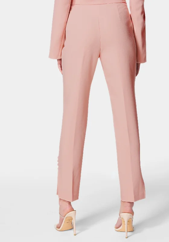 High Waist Tailored Button Detail Slim Pant