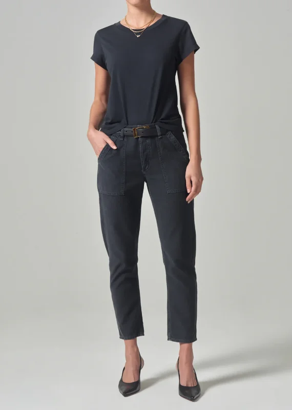 LEAH CARGO PANT IN WASHED BLACK