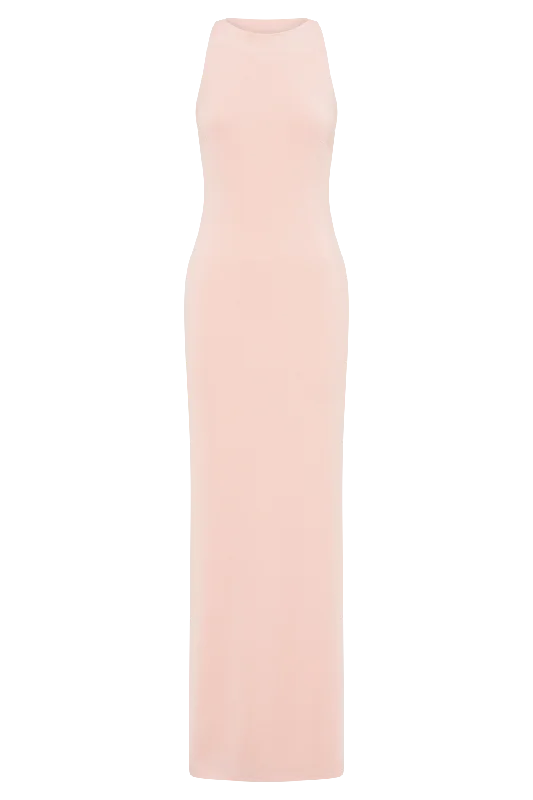 Louise Slinky Backless Maxi Dress - Pale Pink