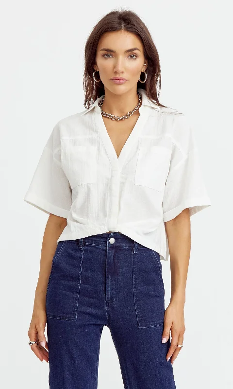 Maria Tucked Cropped Shirt