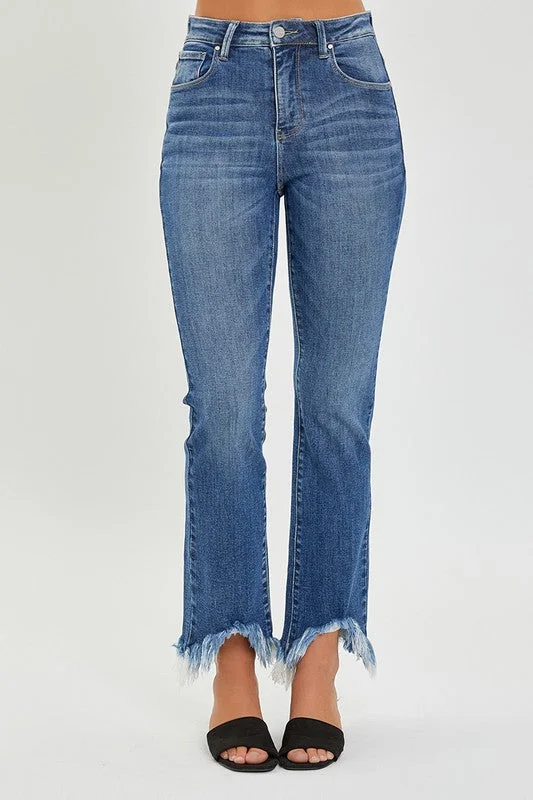 Medium Wash Ankle Bootcut Jeans