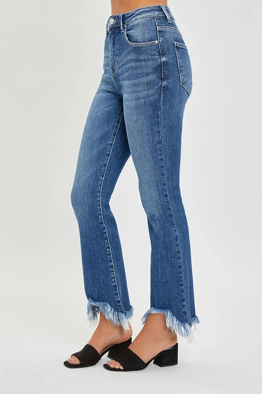 Medium Wash Ankle Bootcut Jeans