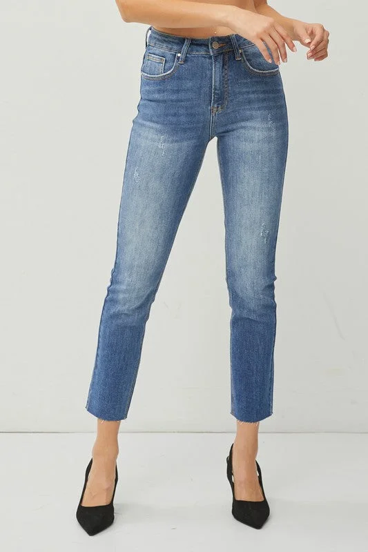 Medium Wash Relaxed Skinny Jeans