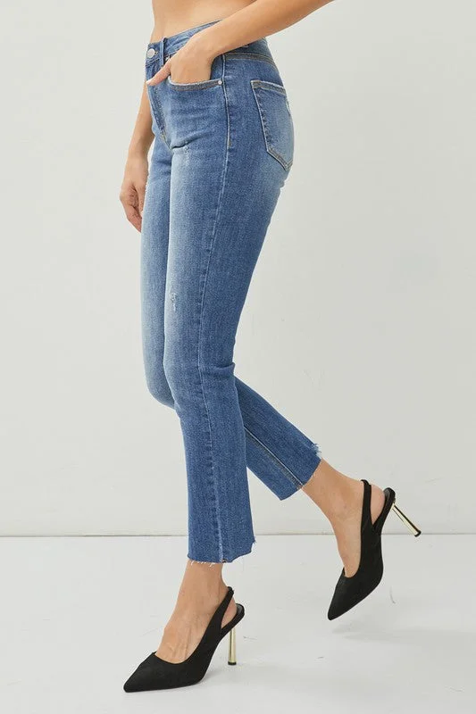 Medium Wash Relaxed Skinny Jeans