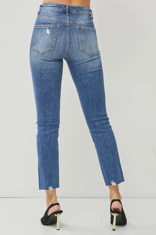 Medium Wash Relaxed Skinny Jeans