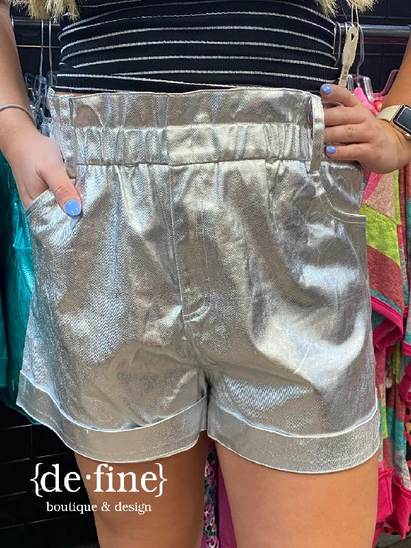 Metallic Silver or Turquoise Shorts