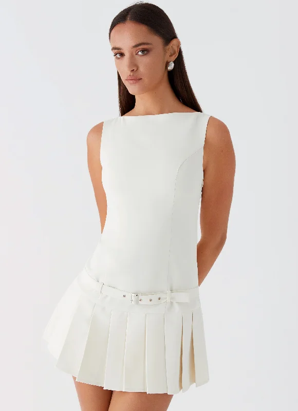 No More Excuses Belt Mini Dress - Ivory