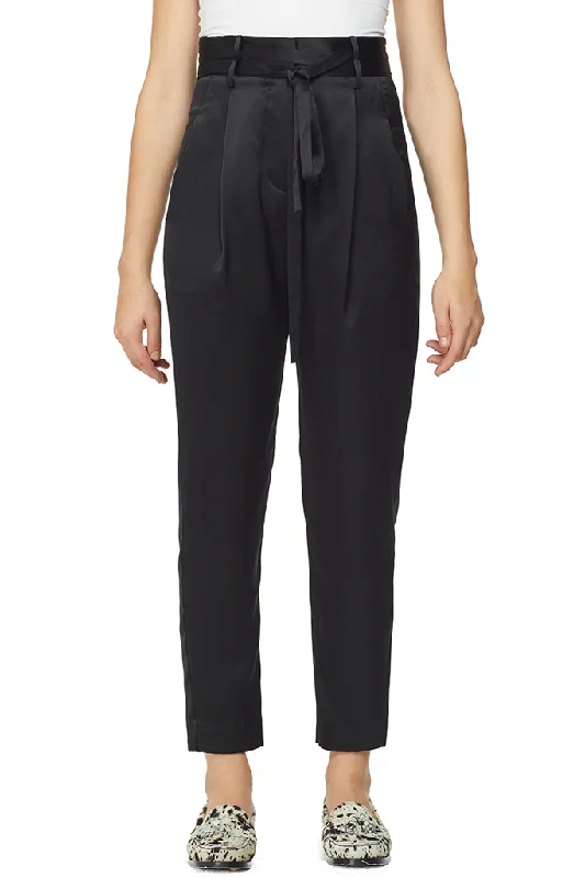 Paperbag Cropped Trouser (Black)