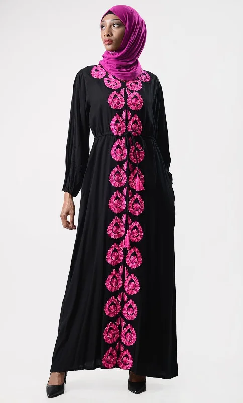 Perfect Spring Embroidered  Abaya