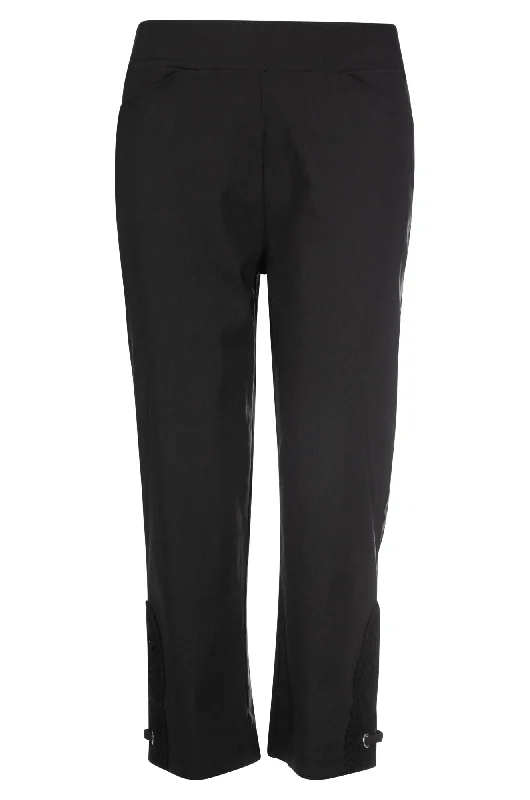 Platinum Bengaline Mid Calf Pants | Black | 6301A1