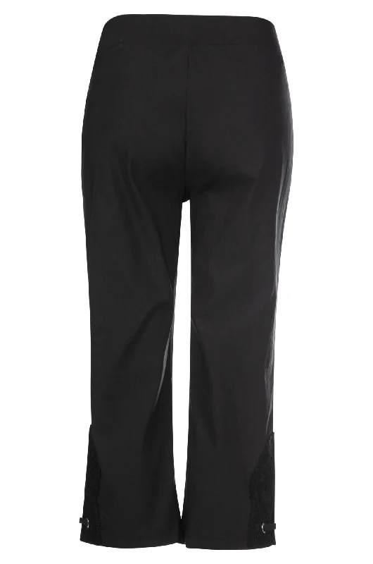 Platinum Bengaline Mid Calf Pants | Black | 6301A1