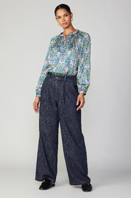 Wide Leg Denim Pants