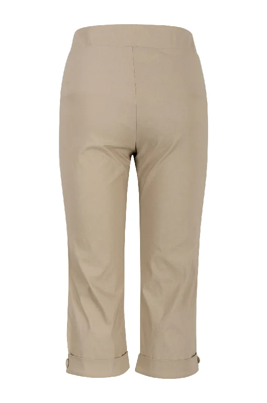 Pull on Bengaline Mid Calf Pants | TAUPE | 7342AR