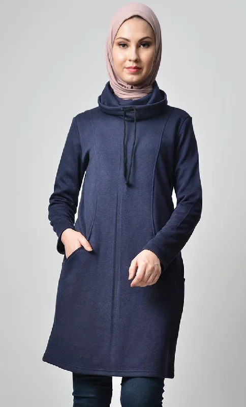 Rolled Up Collar Hoodie