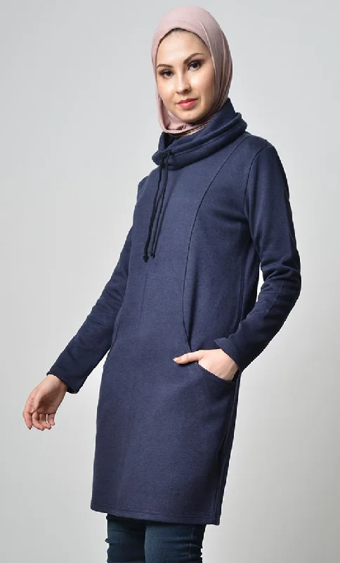 Rolled Up Collar Hoodie