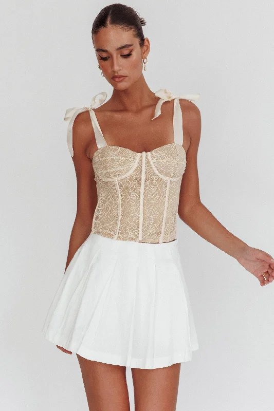 Rori Pleated Skirt Off White